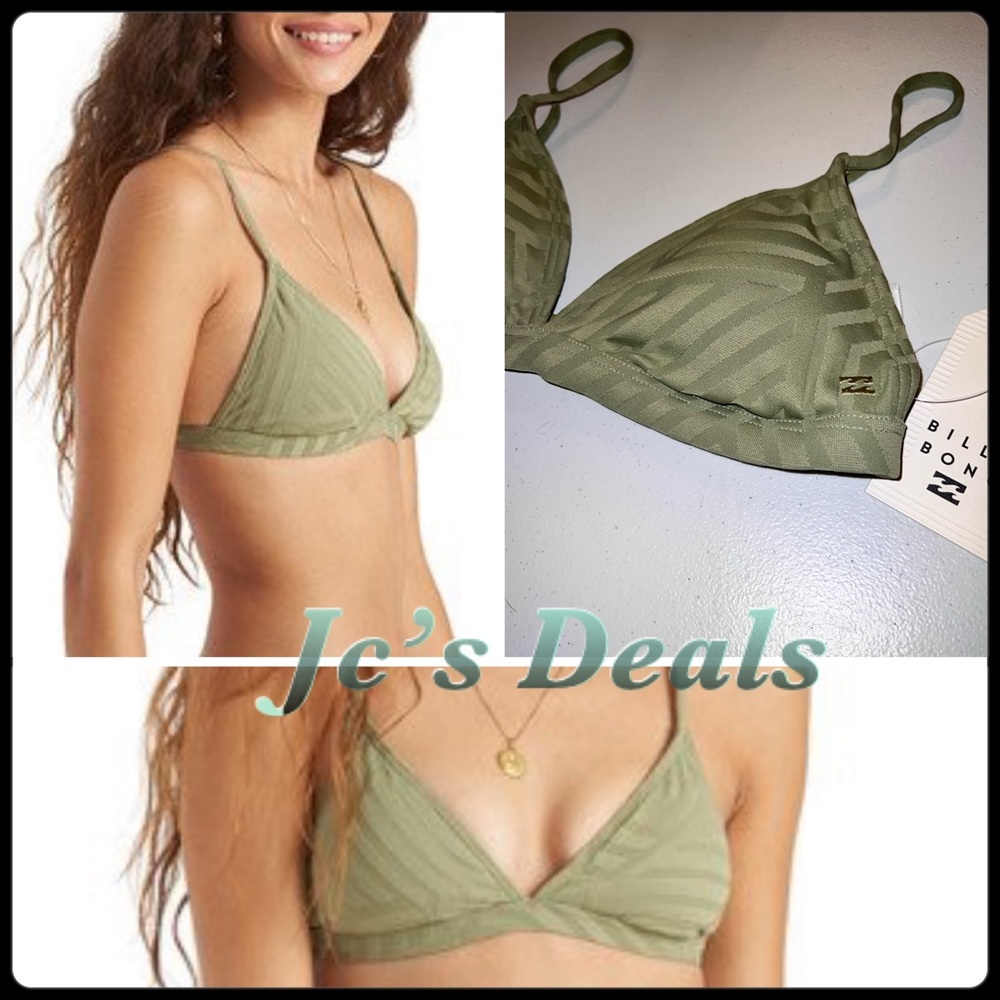 🌿 BILLABONG GREEN PEEKY DAYS TRIANGLE BIKINI TOP 🌿